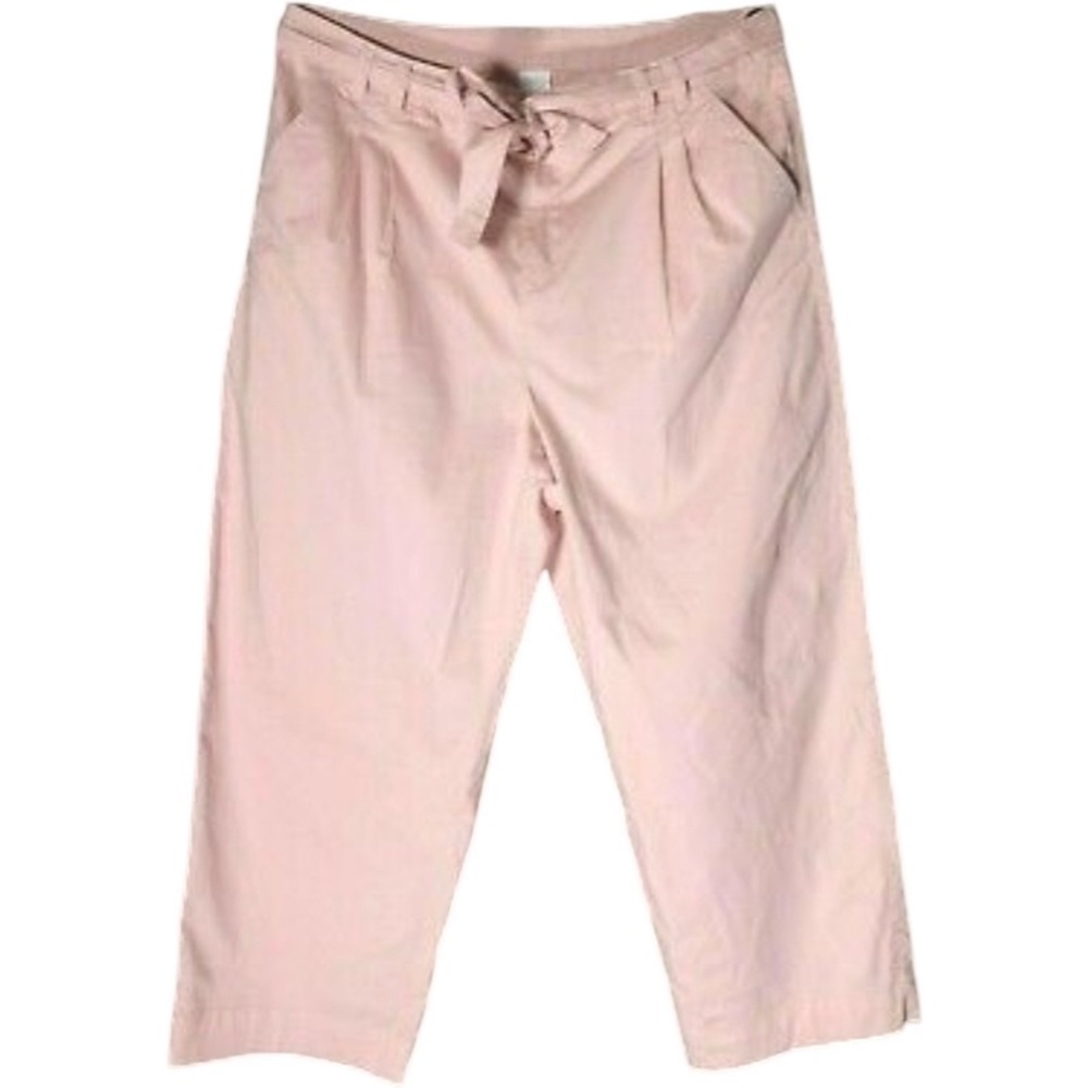 Women’s Light Pink Wide Leg Belted Pants